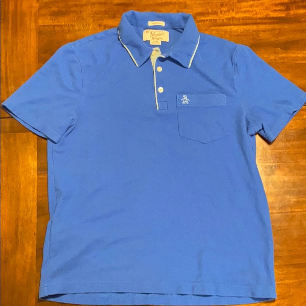 Men’s Original Penguin Blue Pocket Polo Size Small